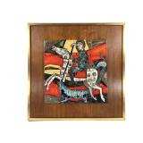 Fred Henze Framed Glazed Figural Tile Assemblage