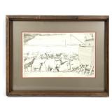 Arthur Geisert Ark, 1973 Framed Etching