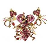 "Lunch at the Ritz" Heart Brooch & Earrings