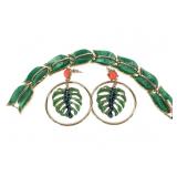 Trifari Tropical Bracelet w/ Matching Earrings