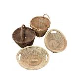 4 Lg Woven Straw Baskets