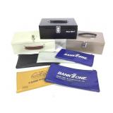 3 Metal Cash Boxes & 5 Bank Bags