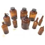 Clorox & Other Vintage Brown Bottles & Jars