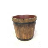 11" Vtg Rustic Wood Bucket