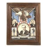 1917 Framed Woodrow Wilson Political Poster