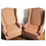 Pair of Large Wing Back Chairs - Country Style