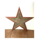 Large Pierced Tin Framed Metal Star