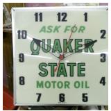 Vtg Quaker State Motor Oil Clock - Backlit