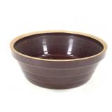 Tiered Stoneware Bowl w Brown Glaze 9.75" Dia.