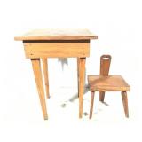 Vtg Birthing Stool & Table