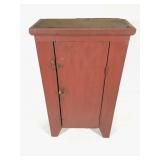 Primitive Wood Cabinet w Red Paint