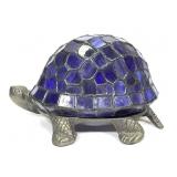 Blue Stained Glass Turtle Lamp