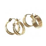 2 Pr 14K Earrings 1.9g TW