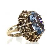 14K Blue Gemstone Ring 12.3g TW Sz 6