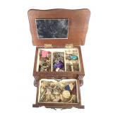 Jewelry Box w Contents Some Sterling