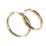 14K 1.5" W Hoop Earrings 4.8g TW