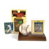 Nolan Ryan Signed Ball w COA, Card Pack +