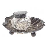 Sterling Clamshell Inkwell w London Hallmarks