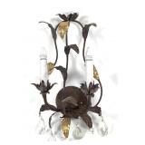 Metal Wall Candelabra w Crystal Droplets