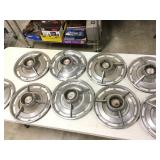 Lot of 9 Matching SS Wheel Center Hubcaps