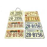 8 Vtg Nebraska License Plates