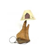 Vtg Driftwood Lamp w Cabin Shade - Works!