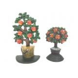 2 Cast Iron Apple Tree Decorations