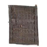 Ornate African Dogan Carved Wood Gate w Latch