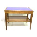 Vtg Blue Mirrored Top Coffee Table w/ Shelf