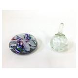 2 St Clair Paperweights 2 1/2 " & 4" W