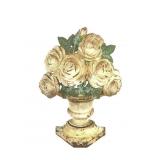 Cast Iron Door Stop Flowers in Vase 9" H