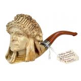 N.A. Head Meerschaum Pipe w/ Sterling Ferrule