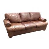 3 Seat Contemporary Brown Leather Sofa