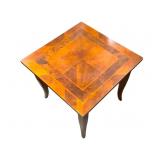 Traditional Wood Table w Geometric Inlay Top