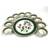 Stangl Thistle Pattern Platter & 10 Coffee Cups