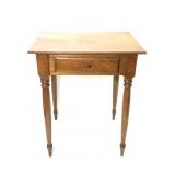 Turned Leg Antique Side Table w Single Drawer