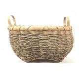 7" T Handmade Basket w/ Handles 14" Diameter