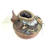 8" T Handmade Gourd Basket 9" Diameter