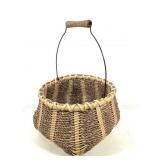 7" T Handmade Basket w/ Handle 11" Diameter