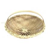 6" T Handmade Basket w/ Handle 15" Diameter