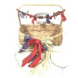 4.5" T Handmade Basket w/ Handle 13" Diameter