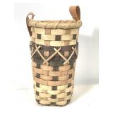 9" T Handmade Basket w/ Handle 5.5" Diameter