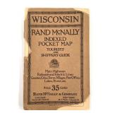 Wisconsin Rand McNally Indexed Pocket Map c 1920s