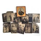 13 Tintype Portraits Men Women Groups Sixth Plate