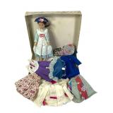 Vtg Mary Poppins Doll w Umbrella + Clothes