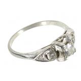 18K WG Diamond Ring 1.9g TW Sz 6 1/2