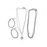 Sterling Necklaces & Hoop Earrings 5.4g TW