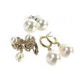 Vtg Faux Pearl EarringsClip & Post