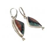 Sterling Sonoran Sunset Jasper Earrings 9.7g TW