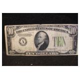 1934 $10 Federal Reserve Green Seal Bank Note